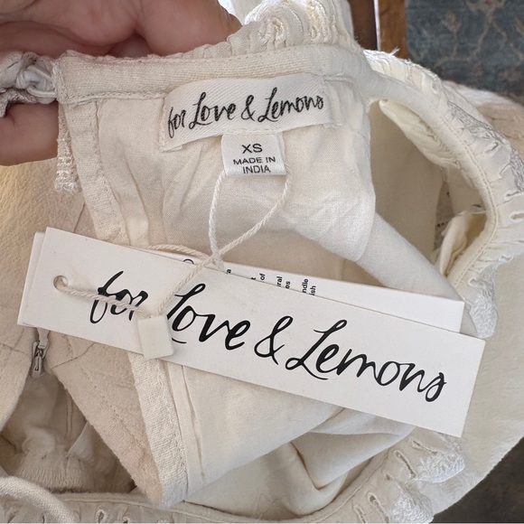 $289 NWT Ivory For Love And Lemons “Adelie” Puff Sleeve Midi Dress Sz X-Small - Picture 5 of 16